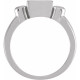 Accented Bezel Set Ring Mounting in 18 Karat White Gold for Square Stone