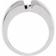 Bezel Set Solitaire Ring Mounting in 10 Karat White Gold for Round Stone