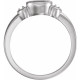 Cabochon Bezel Set Ring Mounting in 10 Karat White Gold for Oval Stone
