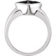 Bezel Set Cabochon Ring Mounting in 18 Karat White Gold for Square Stone