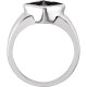 Bezel Set Cabochon Ring Mounting in Platinum for Square Stone