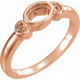 Cabochon Bezel Set Ring Mounting in 14 Karat Rose Gold for Oval Stone