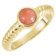 Cabochon Rope Ring Mounting in 10 Karat Yellow Gold for Round Stone