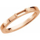 Family Stackable Ring Mounting in 18 Karat Rose Gold for Straight Baguette Stone