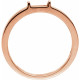Family Stackable Ring Mounting in 18 Karat Rose Gold for Straight Baguette Stone