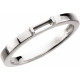 Family Stackable Ring Mounting in 18 Karat White Gold for Straight Baguette Stone
