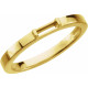 Family Stackable Ring Mounting in 18 Karat Yellow Gold for Straight Baguette Stone