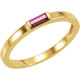 Family Stackable Ring Mounting in 18 Karat Yellow Gold for Straight Baguette Stone