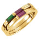 Family Stackable Ring Mounting in 18 Karat Yellow Gold for Straight Baguette Stone