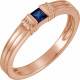 Family Stackable Ring Mounting in 18 Karat Rose Gold for Square Stone