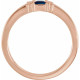 Family Stackable Ring Mounting in 18 Karat Rose Gold for Square Stone