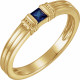 Family Stackable Ring Mounting in 18 Karat Yellow Gold for Square Stone