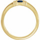 Family Stackable Ring Mounting in 18 Karat Yellow Gold for Square Stone