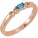 Family Stackable Ring Mounting in 18 Karat Rose Gold for Marquise Stone