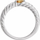 Family Stackable Rope Ring Mounting in 18 Karat White Gold for Marquise Stone