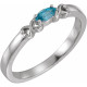 Family Stackable Ring Mounting in Platinum for Marquise Stone