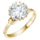 Solitaire Crown Ring Mounting in 18 Karat Yellow Gold for Round Stone