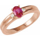 Family Ring Mounting in 18 Karat Rose Gold for Oval Stone
