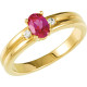 Family Ring Mounting in 18 Karat Yellow Gold for Oval Stone