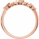 Accented Family Ring Mounting in 10 Karat Rose Gold for Square Stone