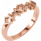 Accented Family Ring Mounting in 18 Karat Rose Gold for Square Stone
