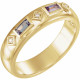 Family Ring Mounting in 18 Karat Yellow Gold for Straight baguette Stone