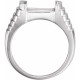 Emerald Bezel Set Ring Mounting in Platinum for Emerald cut Stone