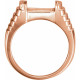 Emerald Bezel Set Ring Mounting in 18 Karat Rose Gold for Emerald cut Stone