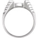 Bezel Set Solitaire Ring Mounting in 10 Karat White Gold for Marquise Stone