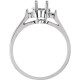 Three Stone Ring Mounting in 10 Karat White Gold for Marquise Stone