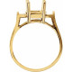 Baguette Accented Ring Mounting in 10 Karat Rose Gold for Emerald cut Stone