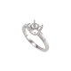 Fleur de Lis Solitaire Ring Mounting in Platinum for Cushion Stone