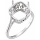 Scroll Ring Mounting in Platinum for Cushion Stone