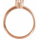 Crown Cabochon Ring Mounting in 18 Karat Rose Gold for Oval Stone