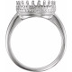 Crown Cabochon Ring Mounting in 18 Karat White Gold for Round Stone