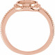 Beaded Cabochon Ring Mounting in 10 Karat Rose Gold for Round Stone