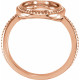 Beaded Cabochon Ring Mounting in 10 Karat Rose Gold for Oval Stone
