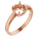 Cushion Scroll Setting® Ring Mounting in 18 Karat Rose Gold for Cushion Stone