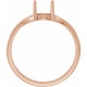 Cabochon Ring Mounting in 10 Karat Rose Gold for Round Stone