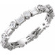 Baguette Accented Eternity Band Mounting in Sterling Silver for Straight baguette Stone