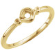 Family Stackable Ring Mounting in 10 Karat Yellow Gold for Round Stone