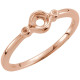 Family Stackable Ring Mounting in 10 Karat Rose Gold for Round Stone