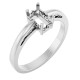 Scroll Setting® Solitaire Ring Mounting in 18 Karat White Gold for Emerald Stone