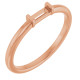 Stackable Ring Mounting in 18 Karat Rose Gold for Straight baguette Stone