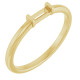 Stackable Ring Mounting in 18 Karat Yellow Gold for Straight baguette Stone