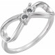 Family Infinity Inspired Ring Mounting in 18 Karat White Gold for Round Stone
