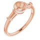Accented Bezel Set Engagement Ring Mounting in 18 Karat Rose Gold for Round Stone
