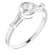 Accented Bezel Set Engagement Ring Mounting in Sterling Silver for Round Stone
