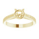 Accented Engagement Ring Mounting in 10 Karat Yellow Gold for Round Stone