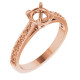 Accented Engagement Ring Mounting in 18 Karat Rose Gold for Round Stone